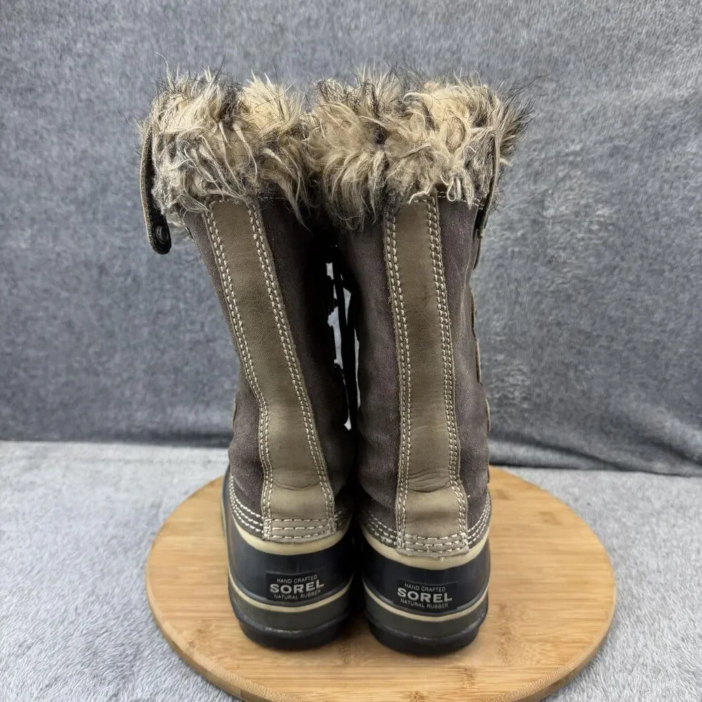 Sorel Boots Womens Size 6 Brown Suede Faux Fur Waterproof Winter Snow NL1540-051